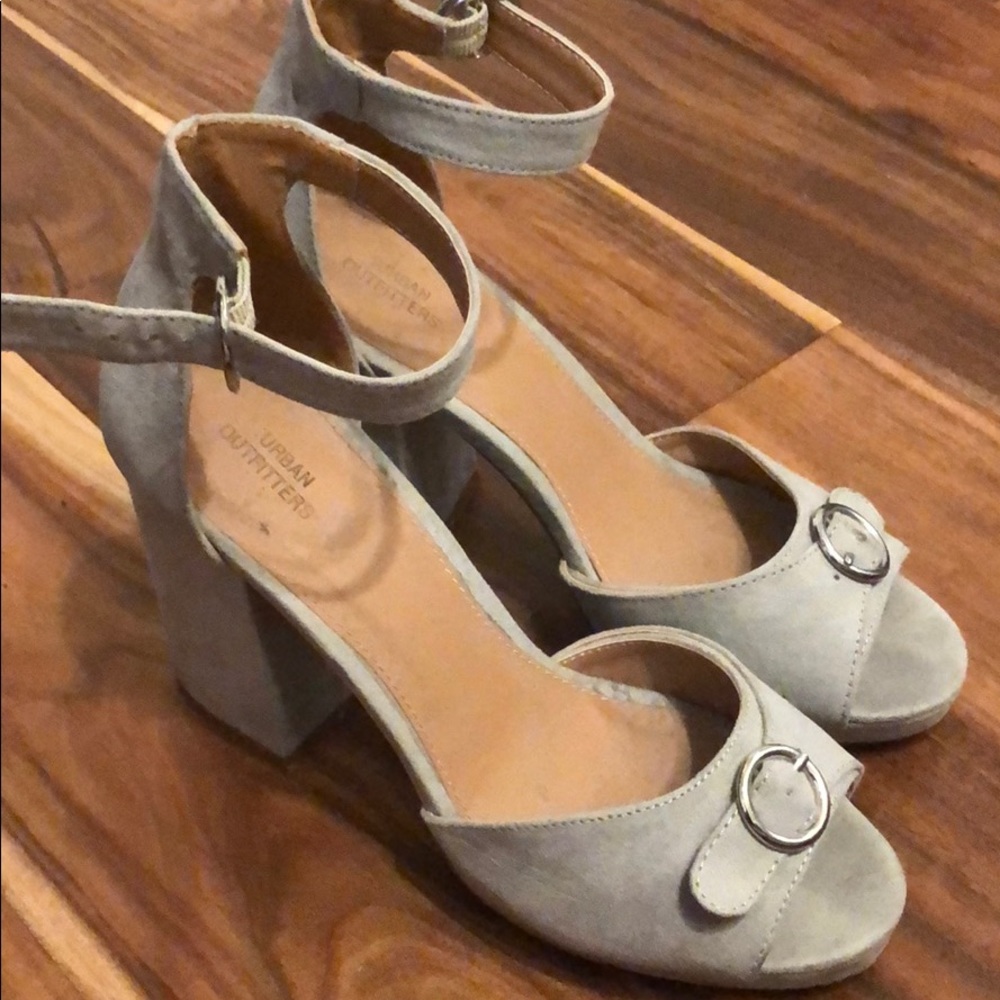 Opened toed suede heels from Urban Outfitters